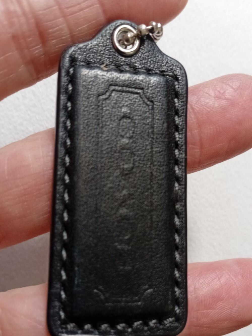 Coach Leather Key Tag/Purse Charm Black